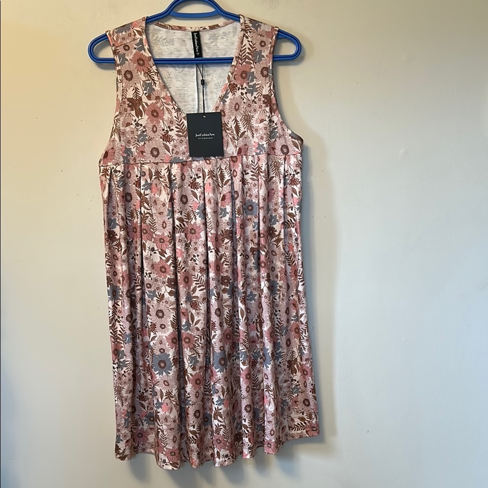 Just Fashion Now floral sleeveless sundress beige/ brown/dusty rose size S.  NWT